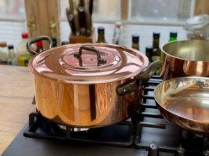 Медная кастрюля с крышкой 28см Copper