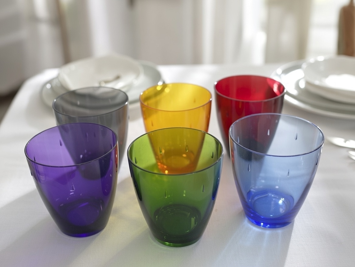 Набор разноцветных стаканов 6 шт Polycarbonate