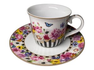 Чашка с блюдцем Flowers Glamour