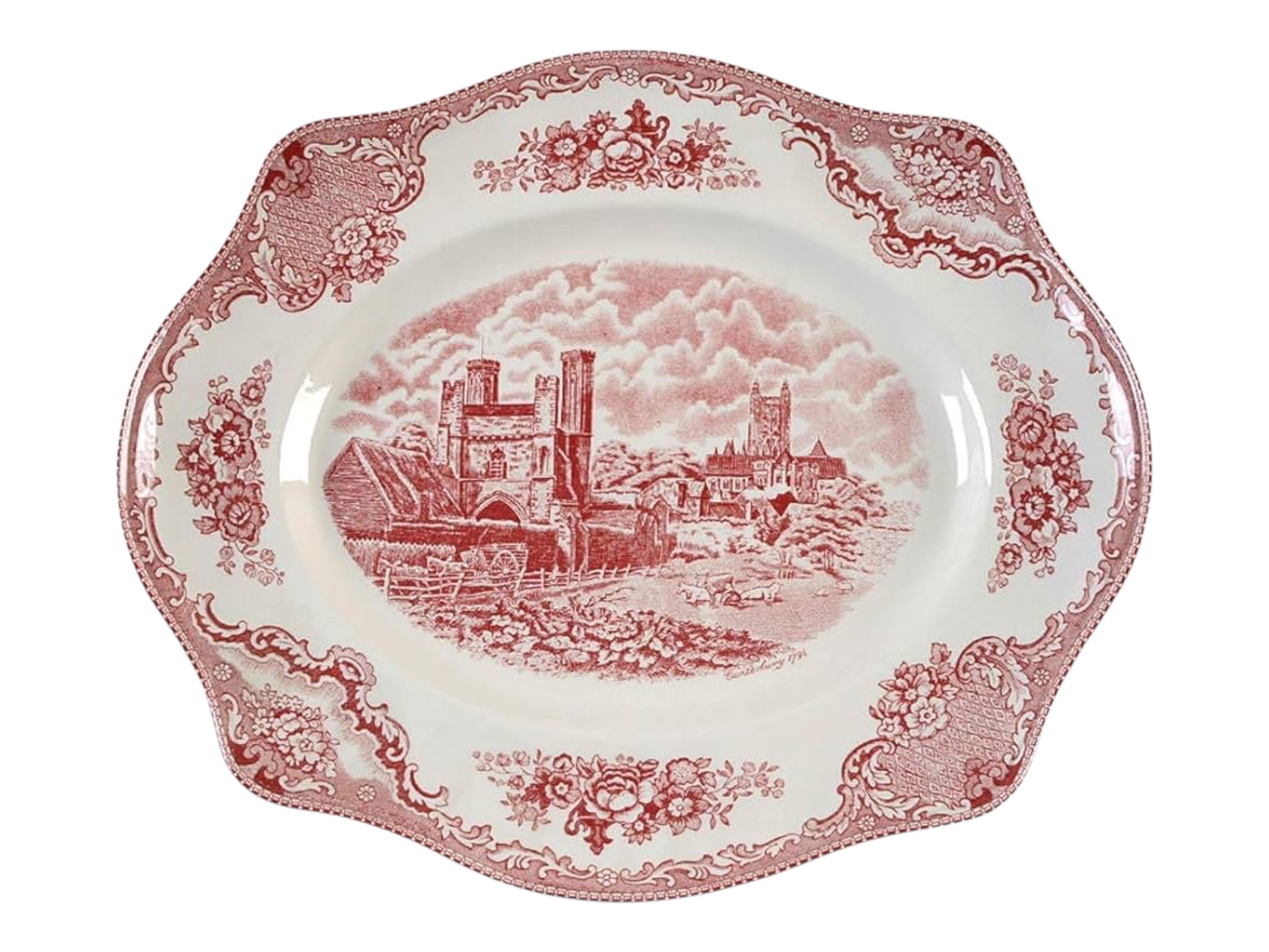 Овальное блюдо 39см Sov O Castles Pink