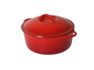 Кокотница круглая красная 27см Enamelled